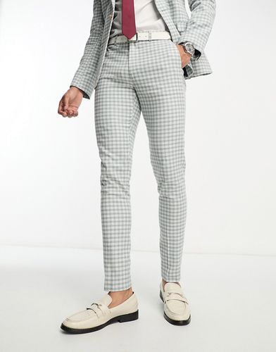 Pantalon de costume coupe skinny en lin mélangé - Vichy - Asos Design - Modalova