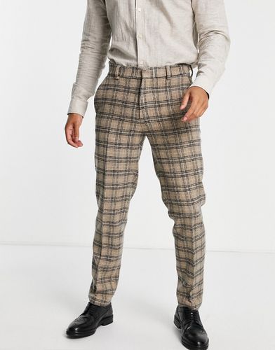Pantalon de costume coupe slim à carreaux - Beige - Asos Design - Modalova