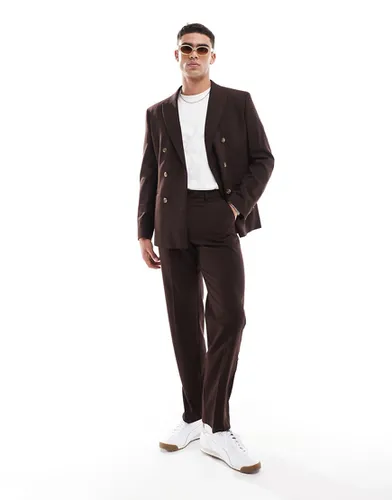 Pantalon de costume droit - Marron - Asos Design - Modalova