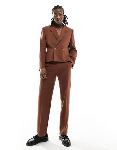 Pantalon de costume droit - Marron - Asos Design - Modalova