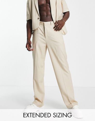 Pantalon de costume large en tissu micro-texturé - Écru - Asos Design - Modalova
