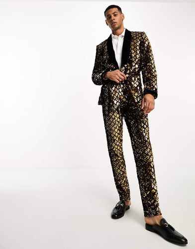 Pantalon de costume skinny à sequins et à strass - Asos Design - Modalova