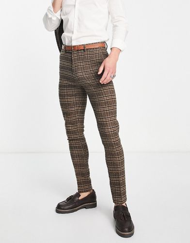Pantalon de costume skinny en laine mélangée à carreaux - Asos Design - Modalova