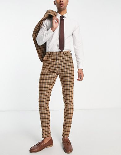 Pantalon de costume skinny en laine mélangée à carreaux - Asos Design - Modalova