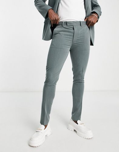 Pantalon de costume skinny en sergé toucher peau de pêche - foncé - Asos Design - Modalova