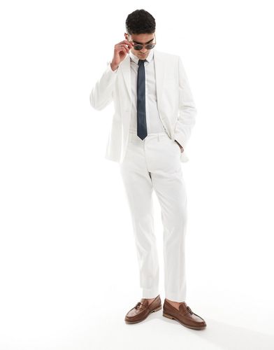 Pantalon de costume slim aspect lin - cassé - Asos Design - Modalova