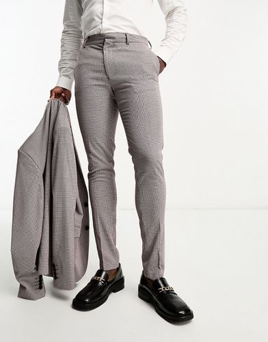 Pantalon de costume slim - Bordeaux à carreaux - Asos Design - Modalova