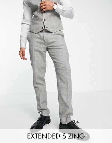 Pantalon de costume slim en laine mélangée texturée - Marron champignon - Asos Design - Modalova