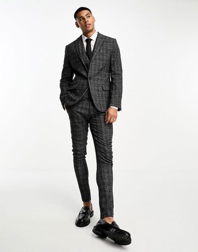 Pantalon de costume super skinny en laine mélangée texturée - Carreaux - Asos Design - Modalova