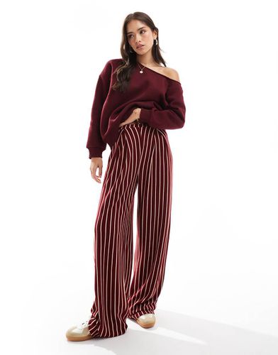 Pantalon de jogging ajusté à rayures - Bordeaux/blanc - Asos Design - Modalova