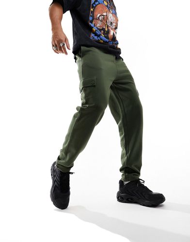 Pantalon de jogging cargo fuselé à cordon coulissant - Kaki - Asos Design - Modalova