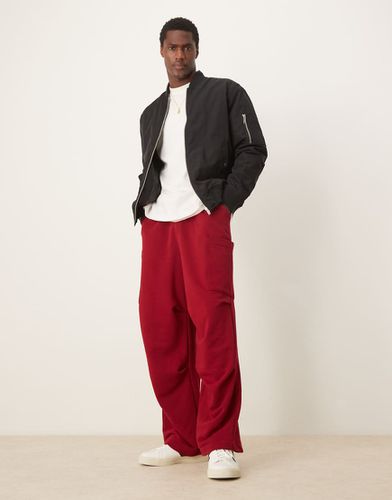 Pantalon de jogging cargo oversize coupe bouffante - Bordeaux - Asos Design - Modalova