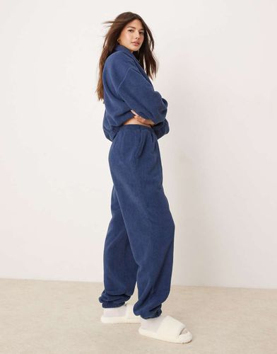 Pantalon de jogging confort en micropolaire - Bleu foncé - Asos Design - Modalova