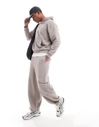 Pantalon de jogging d'ensemble oversize à poches cargo - Marron délavé - Asos Design - Modalova