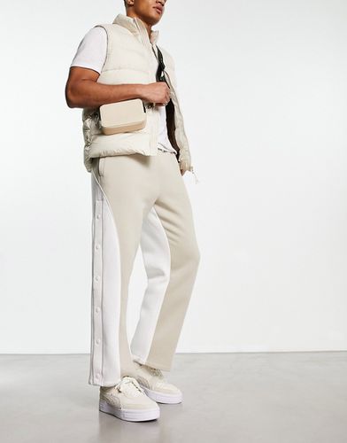 Pantalon de jogging droit à boutons-pression - Beige - Asos Design - Modalova
