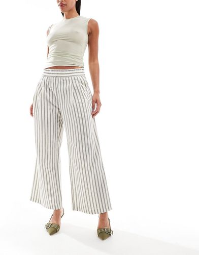 Pantalon de jogging rayé en lin - Kaki - Asos Design - Modalova