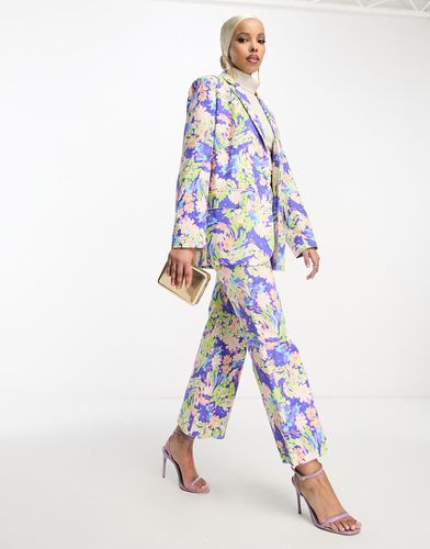 Pantalon de tailleur coupe dad ample à imprimé fleuri - Asos Design - Modalova