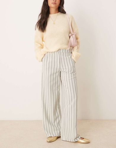 Pantalon de tailleur coupe dad ample à rayures - Sauge - Asos Design - Modalova