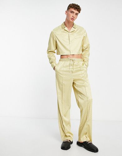 Pantalon d'ensemble élégant coupe large à taille haute et imprimé géométrique - Asos Design - Modalova