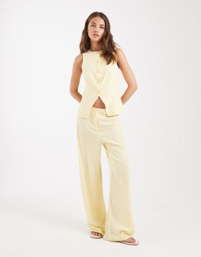Pantalon d'ensemble en lin mlang - Babeurre - Asos Design - Modalova
