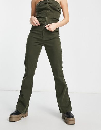 Pantalon d'ensemble skinny avec fermeture éclair et poches - Kaki - Asos Design - Modalova