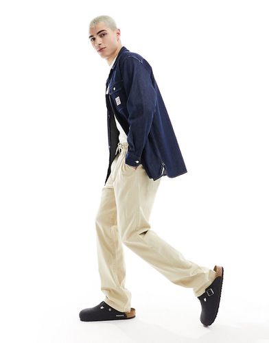 Pantalon droit à enfiler avec taille élastique - Taupe - Asos Design - Modalova