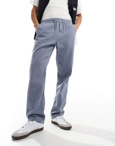 Pantalon droit à enfiler avec taille élastique - Bleu délavé - Asos Design - Modalova