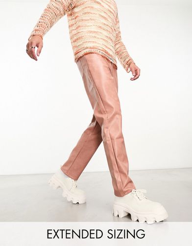 Pantalon droit en similicuir - Asos Design - Modalova