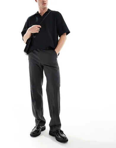 Pantalon droit habillé - Anthracite foncé - Asos Design - Modalova