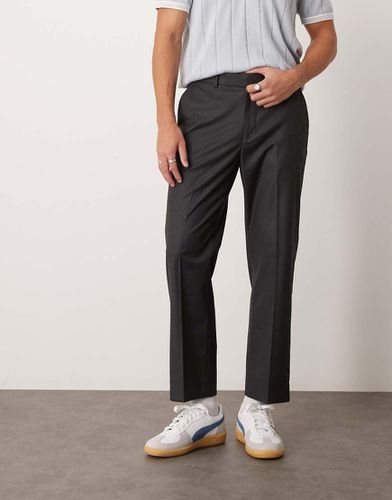 Pantalon droit habillé court - Anthracite - Asos Design - Modalova