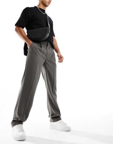 Pantalon droit habillé microtexturé - Marron - Asos Design - Modalova