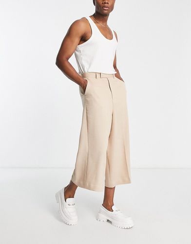 Pantalon élégant ultra ample style jupe-culotte à pinces - Taupe - Asos Design - Modalova
