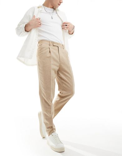 Pantalon fuselé habillé en laine mélangée - Taupe - Asos Design - Modalova