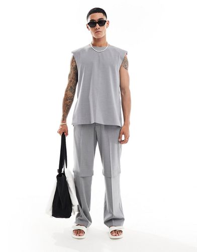 Pantalon habillé ample d'ensemble en tissu double épaisseur - Asos Design - Modalova