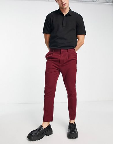 Pantalon habillé coupe fuselée - Bordeaux - Asos Design - Modalova