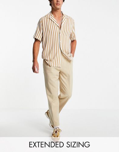 Pantalon habillé oversize coupe fuselée - Taupe - Asos Design - Modalova