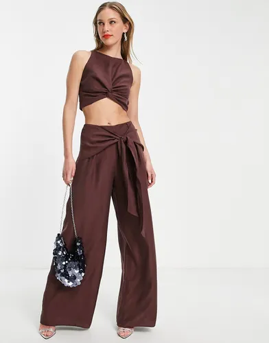 Pantalon large d'ensemble - Chocolat - Asos Design - Modalova