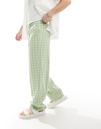 Pantalon large habillé à enfiler avec carreaux vichy - Asos Design - Modalova