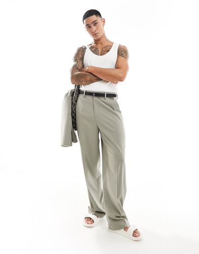 Pantalon large habillé d'ensemble - Kaki - Asos Design - Modalova