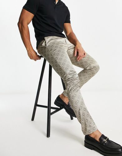 Pantalon skinny habillé à imprimé monogramme rétro - Asos Design - Modalova