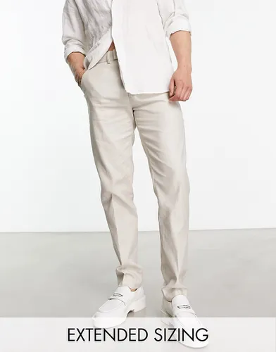 Pantalon slim habillé en lin mélangé - Taupe - Asos Design - Modalova