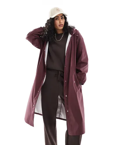 Parka imperméable caoutchoutée - Bordeaux - Asos Design - Modalova