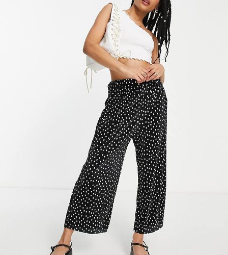 ASOS DESIGN Petite - Jupe-culotte plissée à pois - Noir et blanc - Asos Petite - Modalova