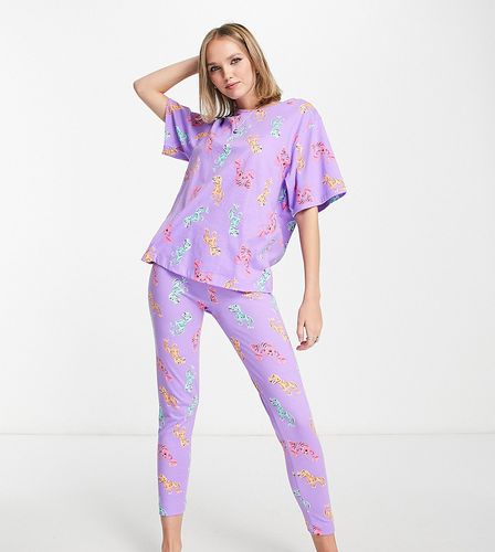ASOS DESIGN Petite - Pyjama à imprimé homards et dinosaures avec legging et t-shirt oversize - Asos Petite - Modalova