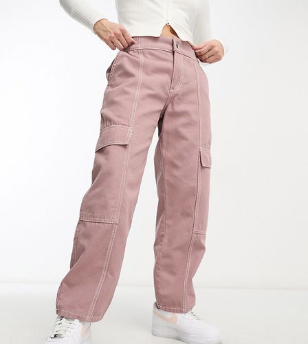 Petite - Pantalon cargo à coutures contrastantes - Vison - Asos Design - Modalova