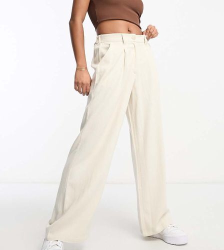 ASOS DESIGN Petite - Pantalon dad ample en lin mélangé - Taupe - Asos Petite - Modalova