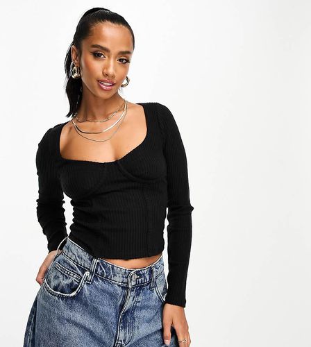 ASOS DESIGN Petite - Top corset côtelé avec coutures sur le buste - Asos Petite - Modalova