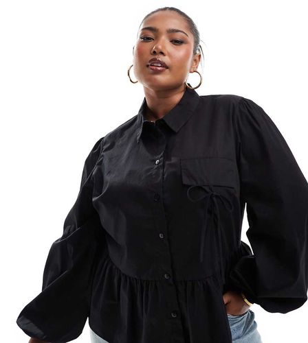 ASOS DESIGN Petite - Top smocké à manches bouffantes volumineuses - Asos Curve - Modalova