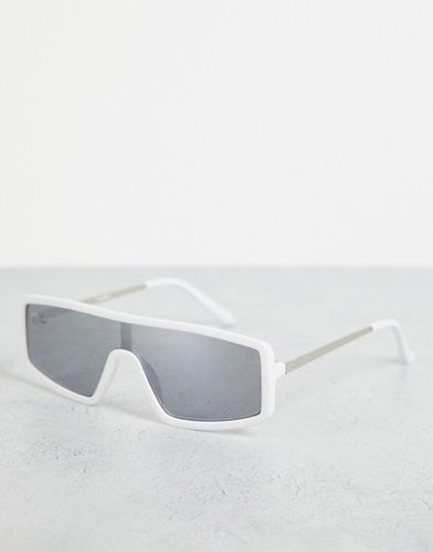 Petites lunettes de soleil style masque à verres effet miroir et barre plate - ASOS DESIGN - Modalova
