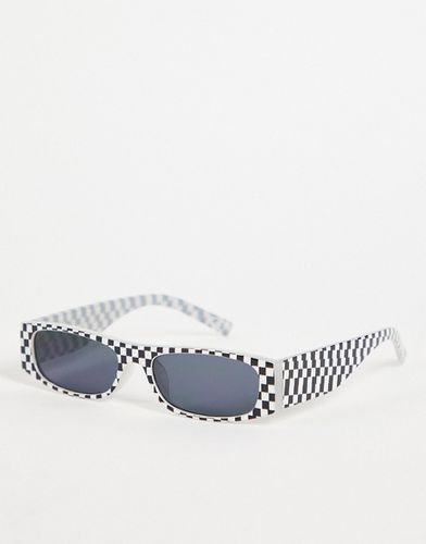 Petites lunettes de soleil rectangulaires avec monture à damier - et blanc - Asos Design - Modalova